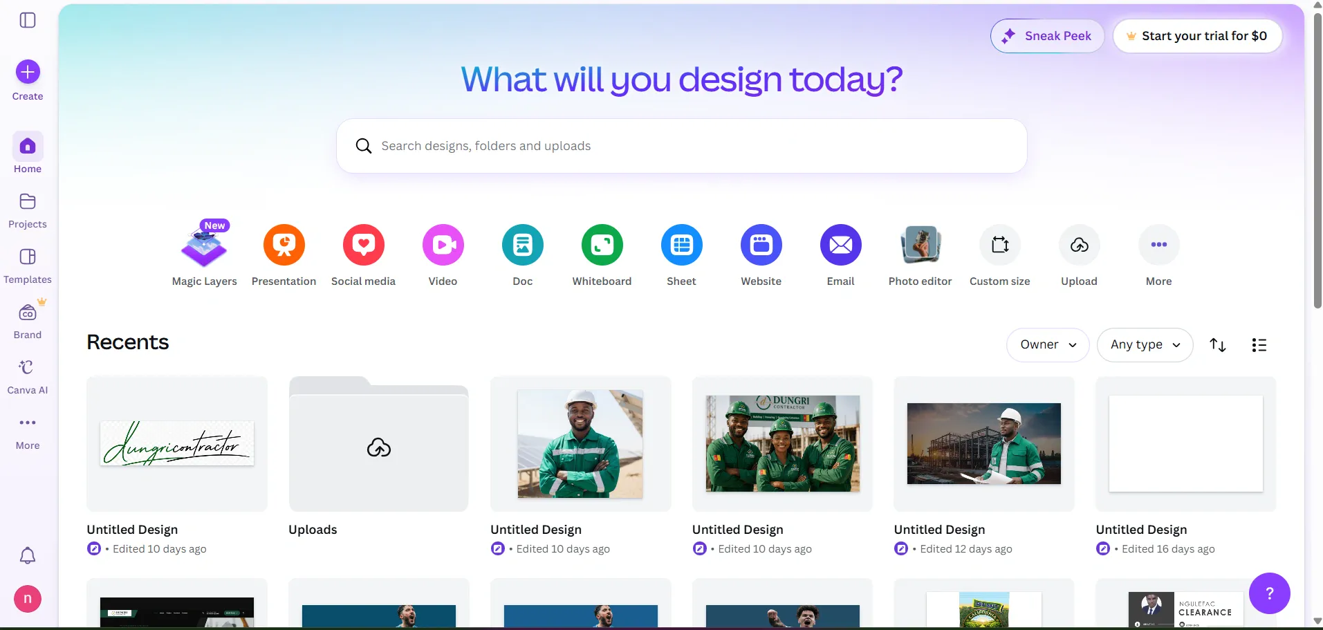 AI design tools interface
